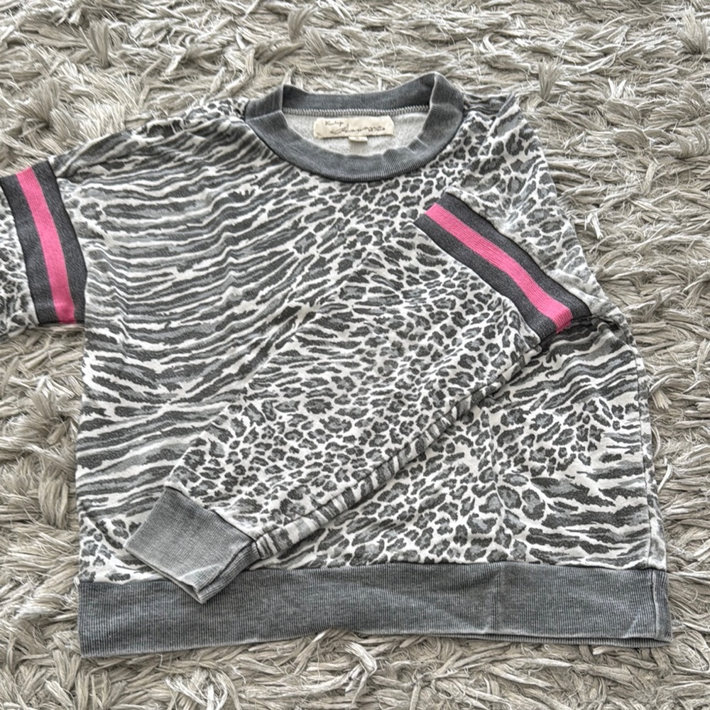 Gray and Pink Kids Animal Print Top